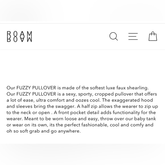 ROAM Fuzzy Pullover Faux Shearling Hoodie Half Zip Size Medium in Nude - Picture 3 of 9